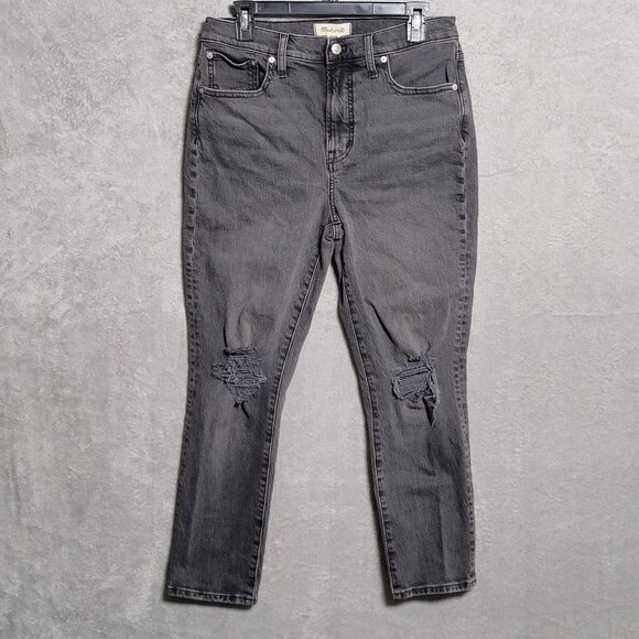 Madewell Jeans Womens 29 Black The Perfect Vintage Jean Distressed High Rise - Picture 1 of 16